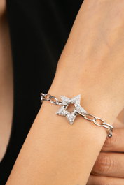 Heliophilia Silver Pulsera de Metal Plateada con Circonitas CBL9335